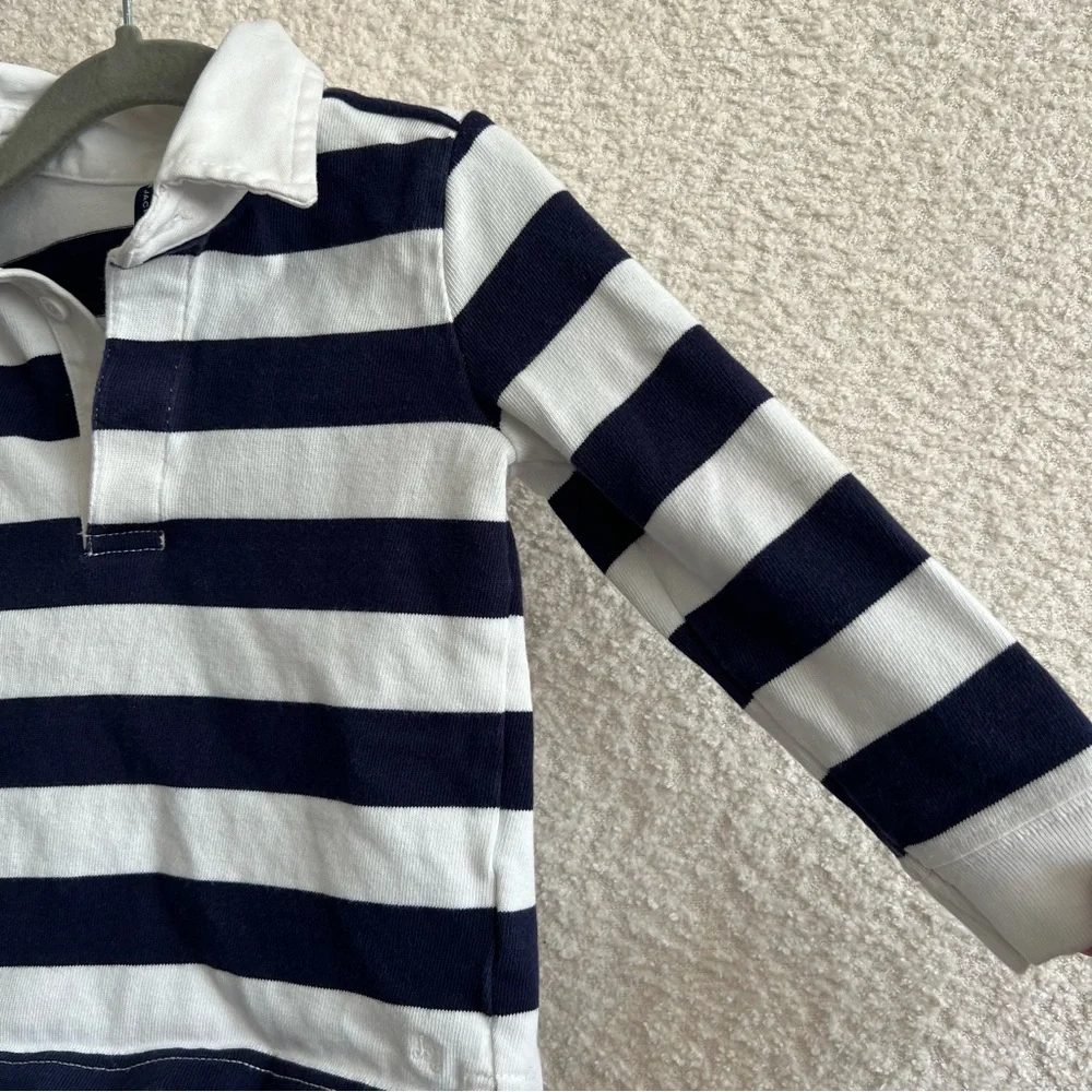Janie And Jack Boys Collar Toddler Stripe‎ Long Sleeve Shirt Size 18-24 Months